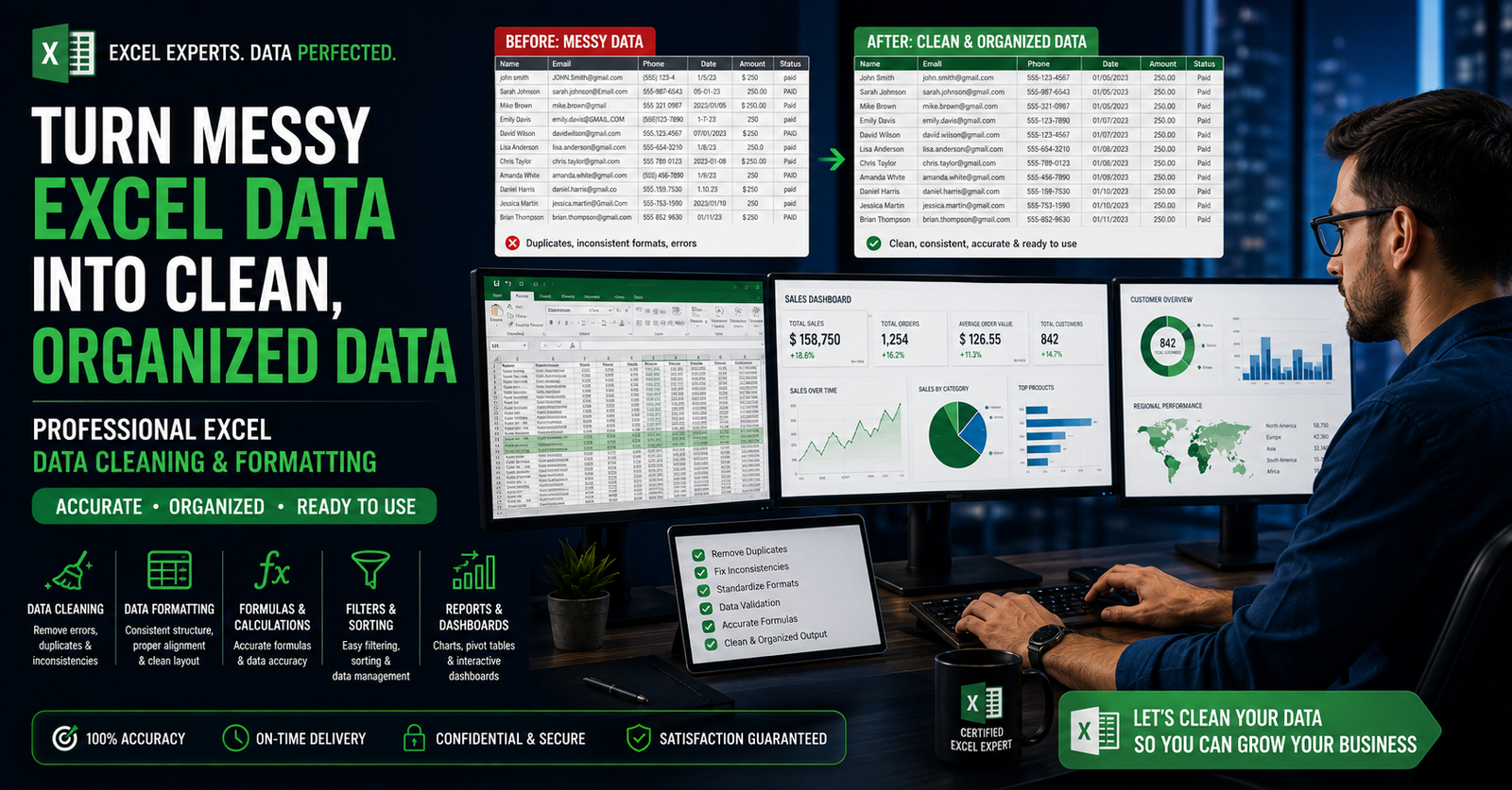 Excel Data Cleaning and Formatting Services