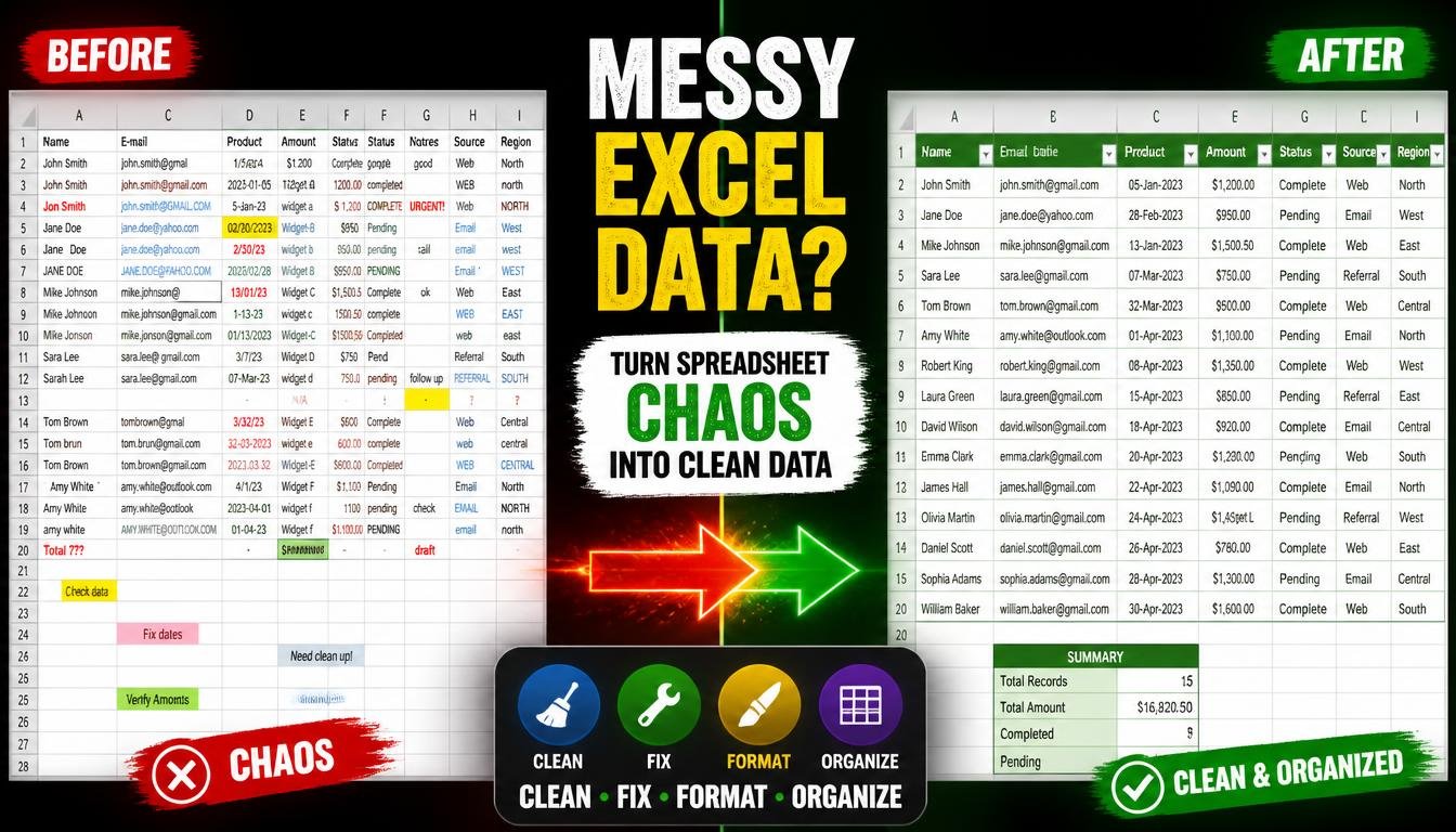 Excel Data Cleaning and Formatting Services